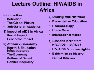 Lecture Outline: HIV/AIDS in Africa