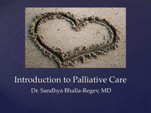 Introduction to Palliative Care for patients and families