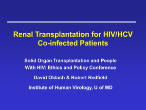 Renal Transplantation for HIV/HCV Co