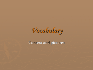 Vocabulary with pictures