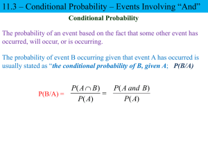 Conditional Probability and Events Involving