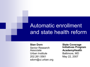 Automatic enrollment of eligible children into Medicaid and SCHIP