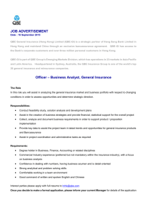 Officer - Business Analyst, General Insurance - QBE-GIHK