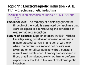 Topic 11.1 - Electromagnetic induction