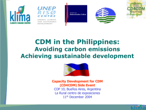 CDM Philippines: Avoiding carbon emissions