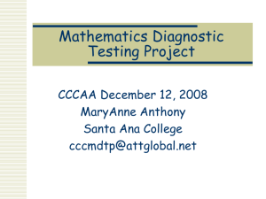 Mathematics Diagnostic Testing Project