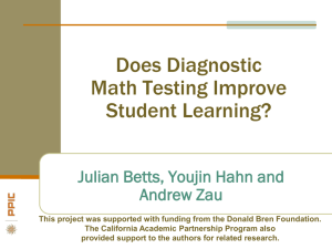 Math Diagnostic Testing Project - California Educational Research