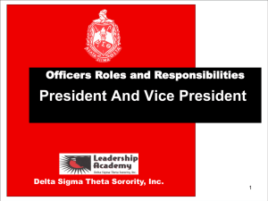 the chapter president - Delta Sigma Theta Sorority. Inc.