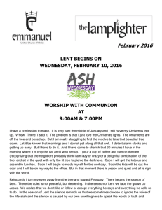 February 2016 - Emmanuel United Church of Christ, Oshkosh, WI