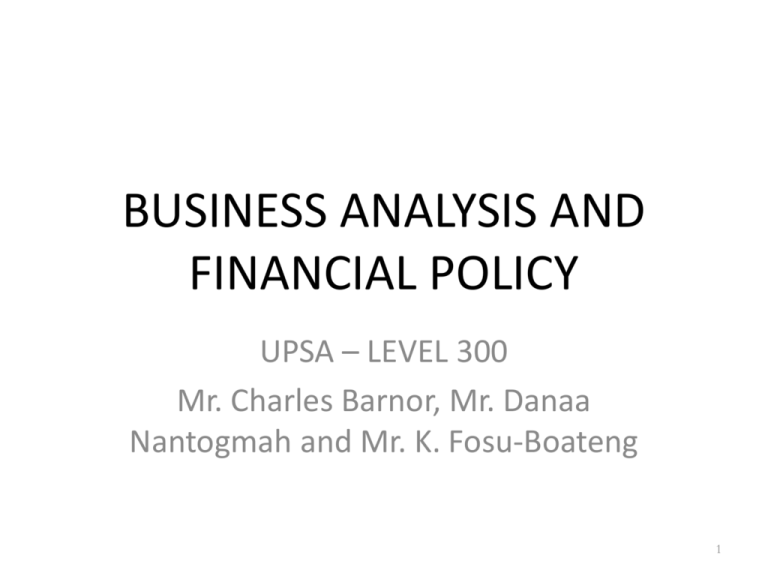 Introduction To Business Analysis