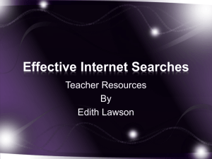 Effective Internet Searches