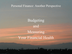 Budgeting and your Financial Health