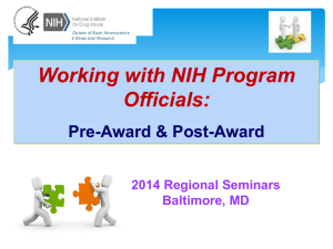 Working with NIH Program Officials Pre and Post Award
