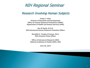 Research Involving Human Subjects, Part 1 & 2