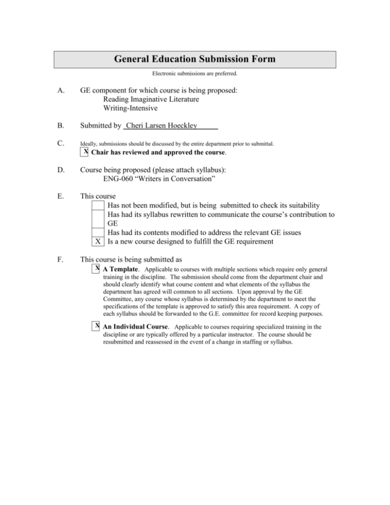 General Education Framework