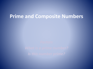 Prime and Composite Numbers - MATH GR 3-5