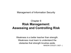 Risk Management: Assessing and Controlling Risk