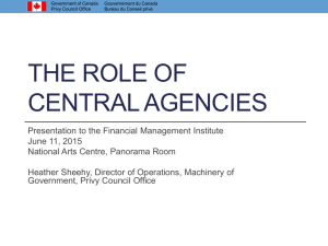 The Role of Central Agencies - Financial Management Institute of