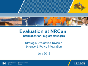 Evaluation at NRCan: Information for Program Manage