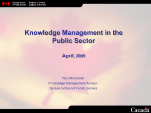 Knowledge Management: Managing What We Know in TBS