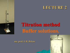 02. Titrimetrric analisis. Buffer solutions