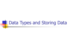 Data Types and Storing Data