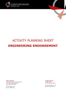 Activity Planning Sheet – Engineering Endorsement