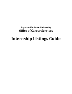 Internship Listing by Major - Fayetteville State University