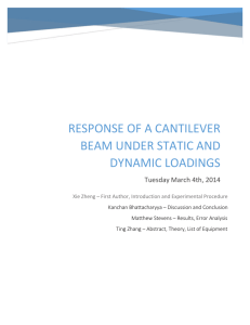 Response of a Cantilever Beam Under Static & Dynamic Loading