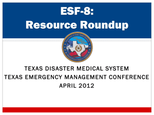 Emergency Support Functions - Texas Emergency Management