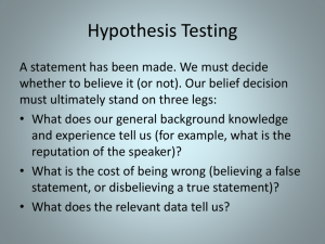 Hypothesis testing - Kellogg School of Management