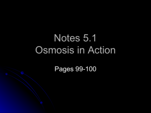 Notes 5.1 Osmosis in Action