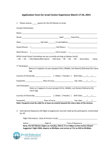 Application Form for Israel Center Experience March 17