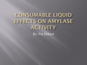 Ebbert Consumable Liquid Effects on Amylase Activity