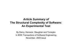 Article Summary of The Structural Complexity of Software: An