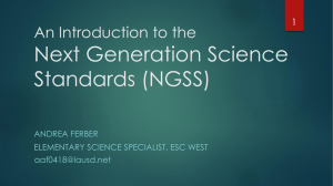 An Introduction to the Next Generation Science Standards (NGSS)