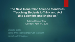 An Introduction to the Next Generation Science Standards (NGSS)