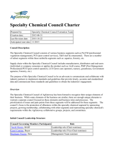 Specialty Chemical Council Charter