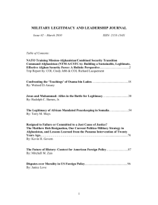 ISSN: 2153-134X - Military Legitimacy