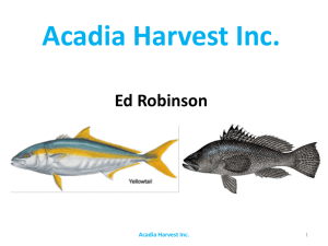 Acadia Harvest Presentation