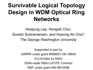 Survivable Logical Topology Design in WDM Optical Ring Networks