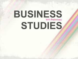 Lesson Pack #2 - BUSINESS STUDIES (prelim)
