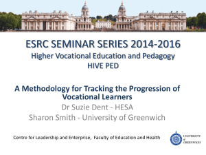 A methodology for tracking the progression of vocational learners