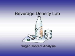 Beverage Density Sugar Concentration Lab