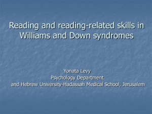 Reading and related skills in English speaking adolescents with WS