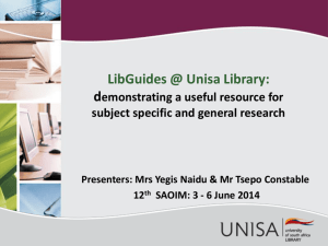 LibGuides @ Unisa Library: demonstrating a useful resource for