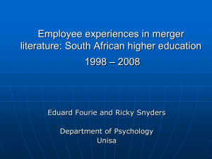 Employee experiences in merger literature: South African higher