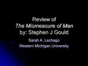 Review of The Mismeasure of Man by: Stephen J Gould