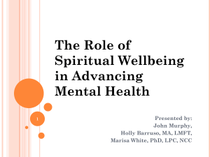 The Role of Spiritual Wellbeing in Advancing Mental Health