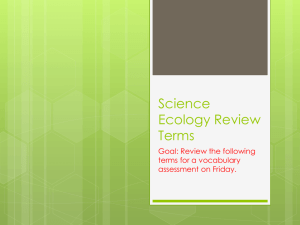 Science Ecology Review Terms Quiz Number One